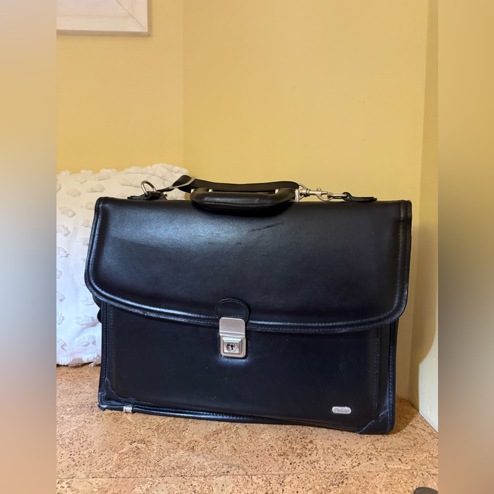 Elegant Black Leather Briefcase